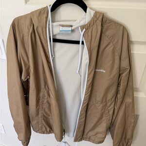 Columbia Tan Fleece Lined Windbreaker Jacket